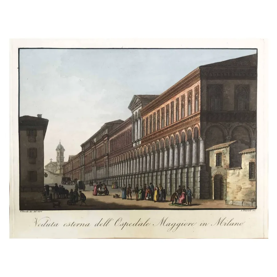 obrazek 2 Widok na Ospedale Maggiore w Mediolanie z lat 1820/1821