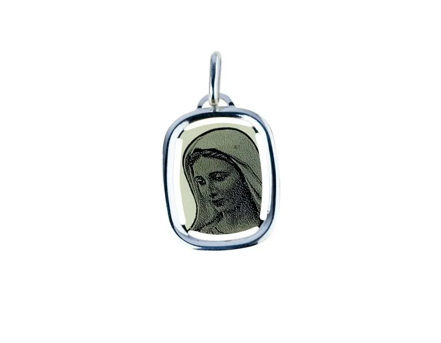 obrazek 1 Prostokątny medal Madonna grawerowany laserowo z polerowaną krawędzią
