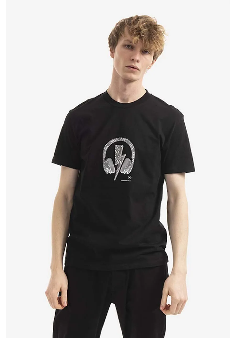 obrazek 1 Neil Barett t-shirt bawełniany Bolts kolor czarny z nadrukiem BJT050S.S525S.1496-CZARNY