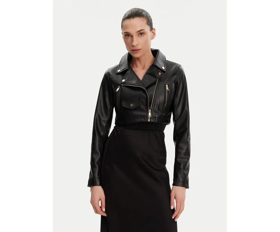 obrazek 1 Rinascimento Kurtka z imitacji skóry CFC0119617003 Czarny Regular Fit