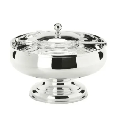 Zdjęcie Niezwykłe posrebrzane naczynie do kawioru z podstawą