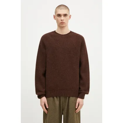 Zdjęcie Universal Works sweter wełniany męski kolor brązowy lekki 31760