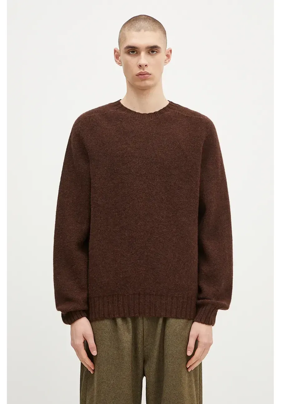 obrazek 1 Universal Works sweter wełniany męski kolor brązowy lekki 31760