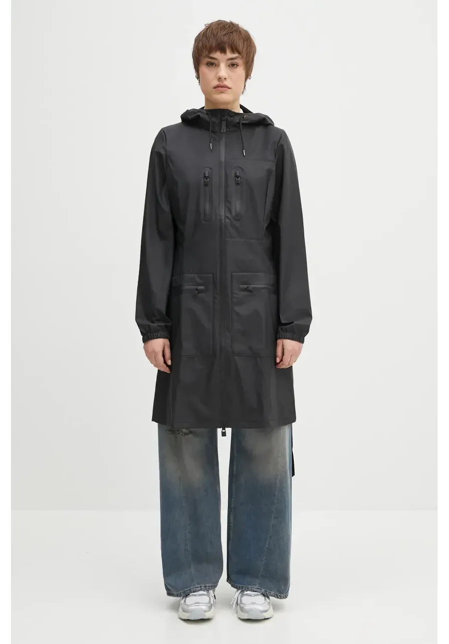 obrazek 1 Rains kurtka Cargo Curve Jacket W3 damski kolor czarny przejściowa 12050