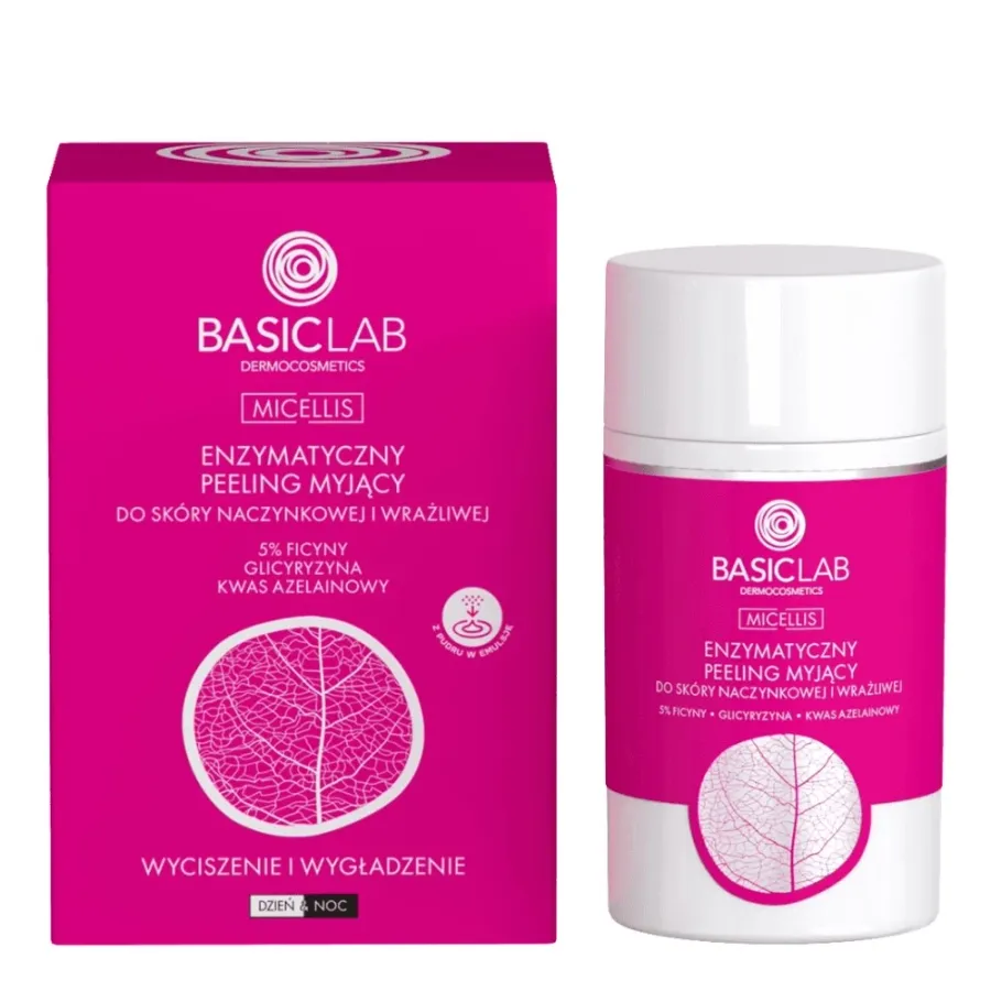 obrazek 1 BasicLab Micellis Enzymatyczny peeling myjący do skóry naczynkowej i wrażliwej Basiclab Dermocosmetics