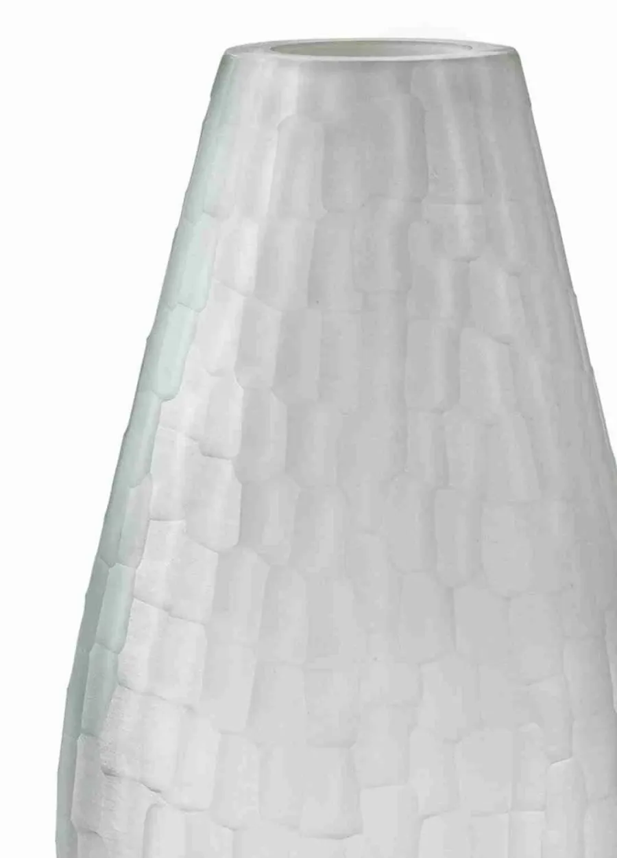 obrazek 3 Designerski biały kuty wazon ze szkła Murano