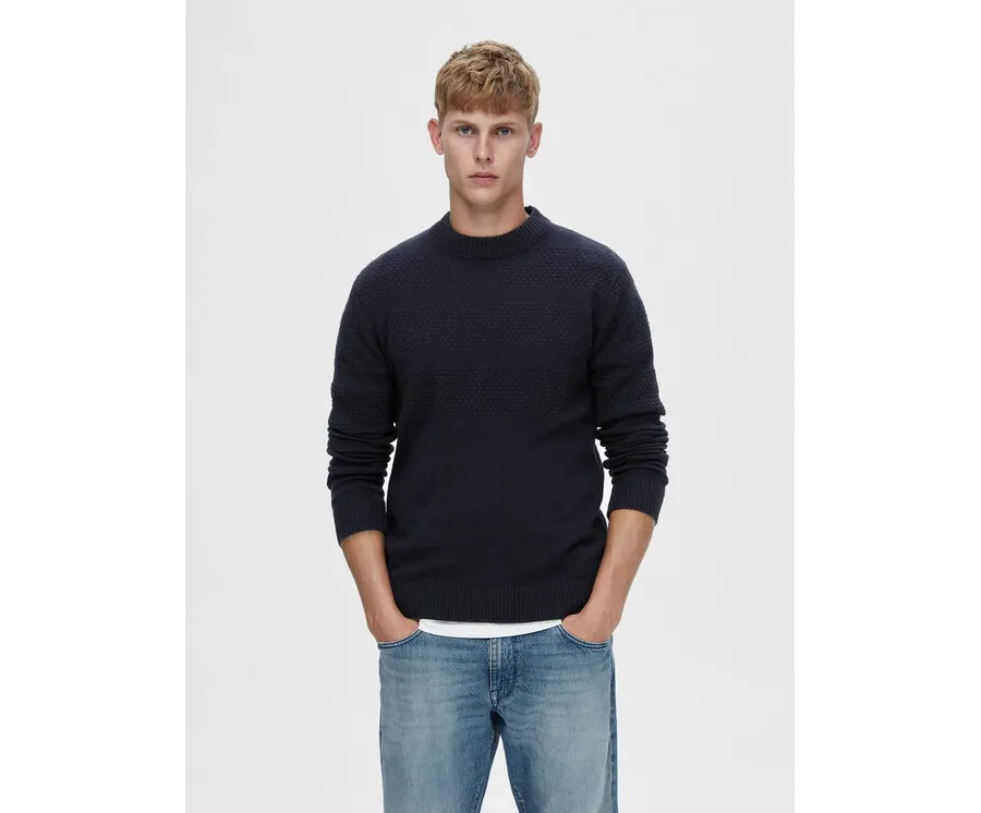obrazek 1 Selected Homme Sweter 16090155 Granatowy Regular Fit