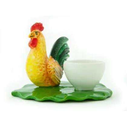 Zdjęcie Ceramiczny pojemnik na jajko na miękko z dekoracją w formie koguta - Le Ceramiche
