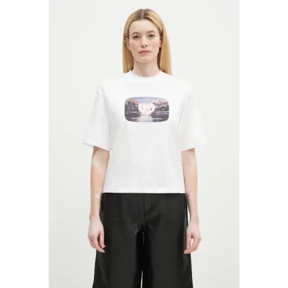 Zdjęcie Carhartt WIP t-shirt bawełniany Greatest Flicks damski kolor biały I034398.02XX