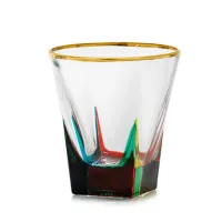 Zdjęcie Nietypowy komplet 6 szklanek z kolorowego szkła murano