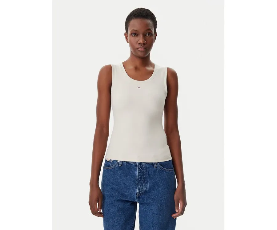 obrazek 1 Tommy Jeans Top Essential DW0DW20673 Beżowy Slim Fit