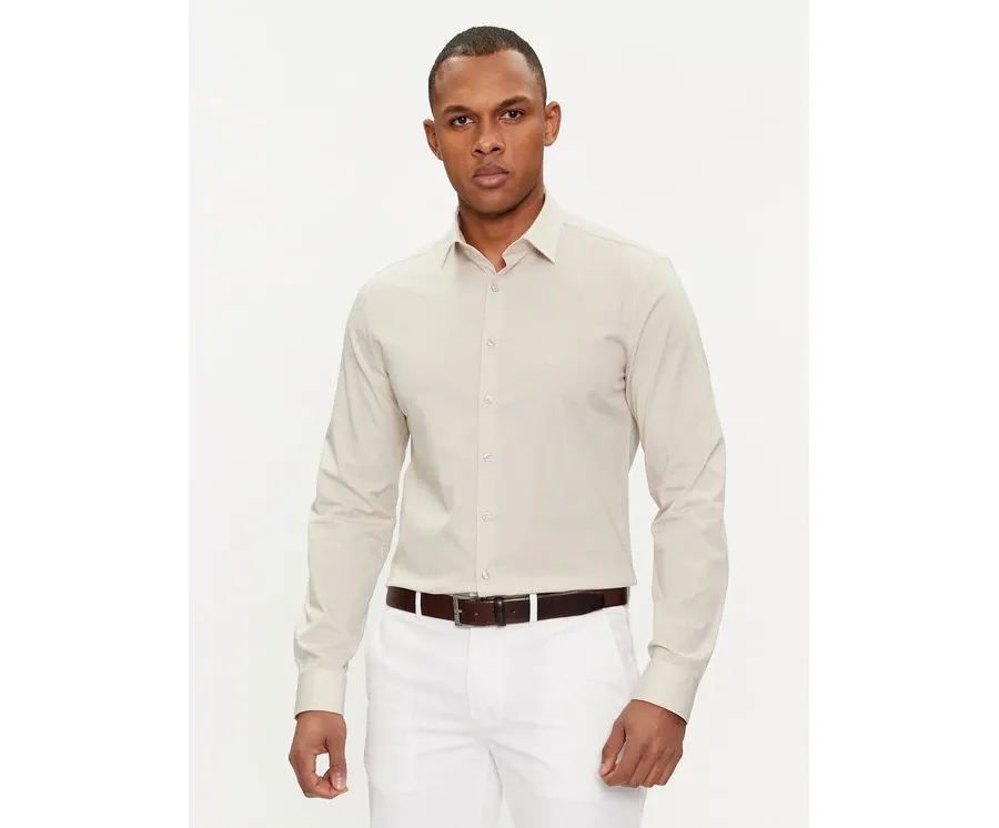 obrazek 1 Calvin Klein Koszula K10K108229 Beżowy Slim Fit