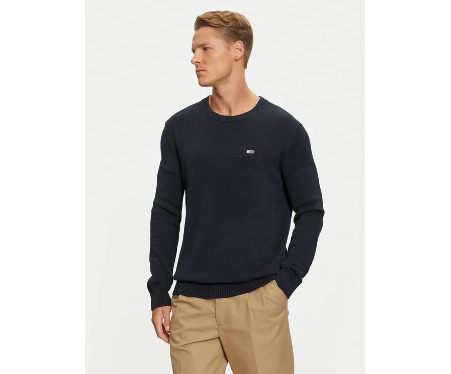 obrazek 1 Tommy Jeans Sweter Essential DM0DM18370 Granatowy Slim Fit