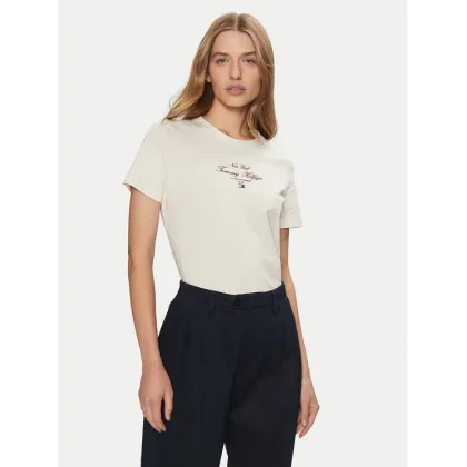 Zdjęcie Tommy Hilfiger T-Shirt WW0WW43895 Écru Regular Fit