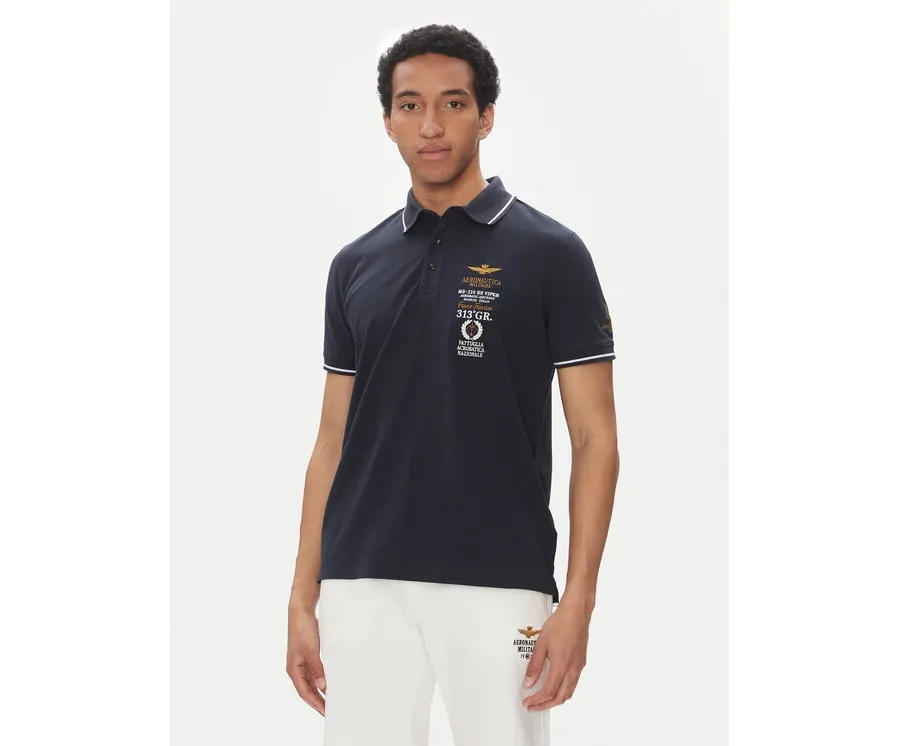 obrazek 1 Aeronautica Militare Polo 251PO1853P191 Granatowy Regular Fit