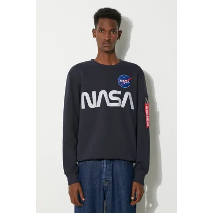 Zdjęcie Alpha Industries bluza męska kolor granatowy z nadrukiem 178309.07-GRANATOWY