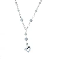 Zdjęcie Złoty choker z kulami w sercu z żywicy cm.45