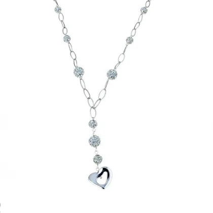 Zdjęcie Złoty choker z kulami w sercu z żywicy cm.45