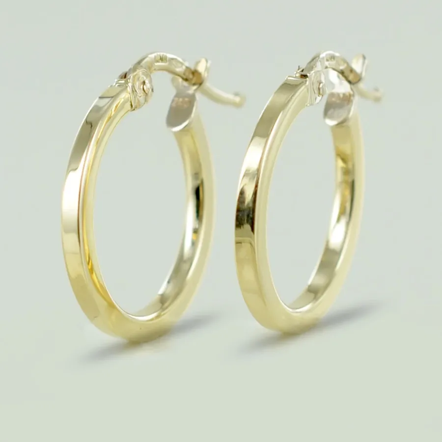 obrazek 2 Eleganckie damskie kolczyki kola z żółtego złota