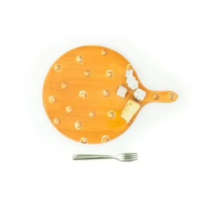 Zdjęcie Duży okrągły talerz w formie sera zdobiony małą myszką - Le Ceramiche