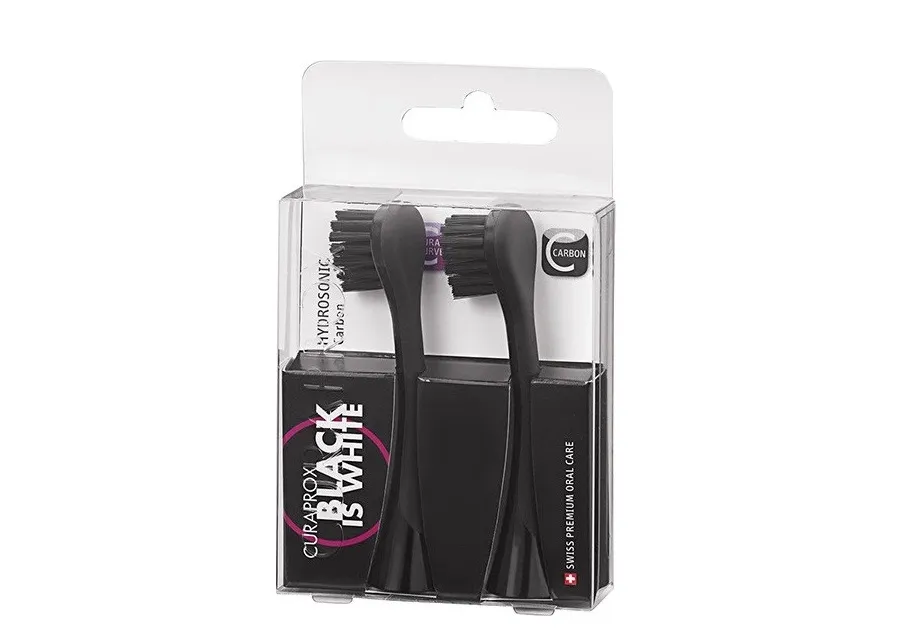 obrazek 1 Curaprox Hydrosonic Black Is White Główki Węglowe do Szczoteczki Sonicznej