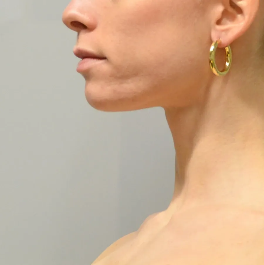 obrazek 5 Włoskie kolczyki koła Campanella z żółtego złota