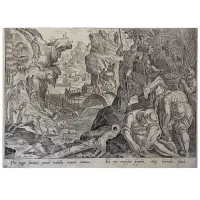 Zdjęcie XVII -wieczny wydruk Polowania na kozice