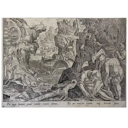 Picture 17th century print of The Chamois Hunt