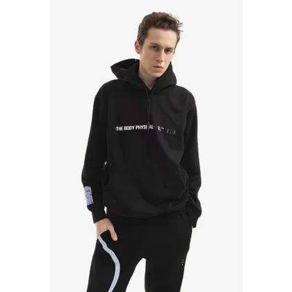 Zdjęcie MCQ bluza bawełniana Manifesto męska kolor czarny z kapturem z nadrukiem 624727RST841000-BLACK