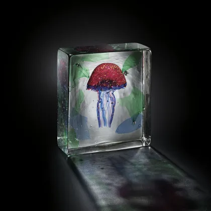 Zdjęcie Szklane akwarium z meduzą Murano