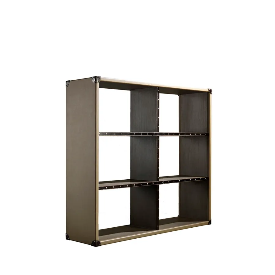obrazek 1 Minimalistyczny, elitarny regał COMPASS wykończony eko skórą - Collecion Alexandra