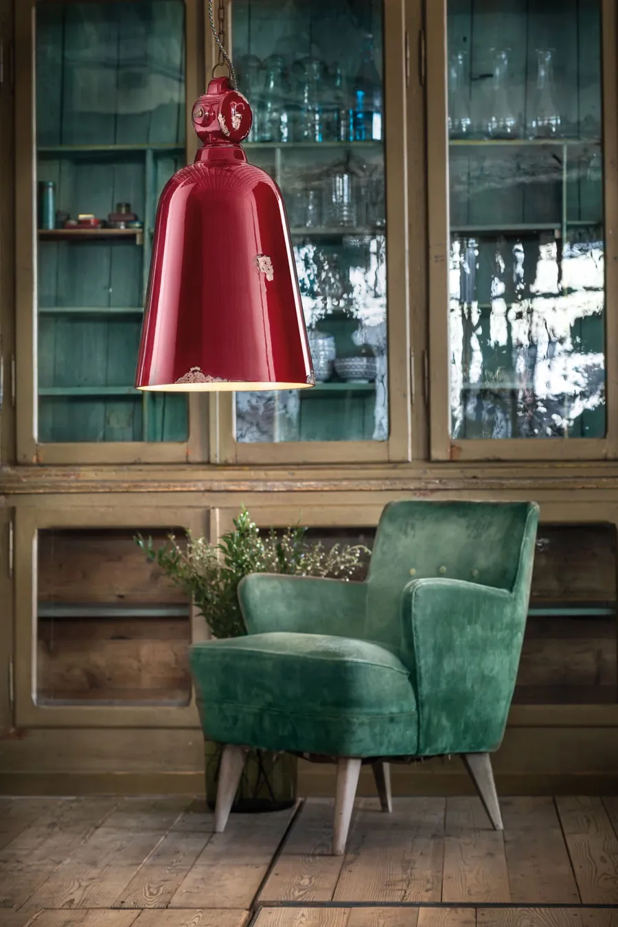 obrazek 2 Oryginalna włoska lampa wisząca Industrial w stylu retro
