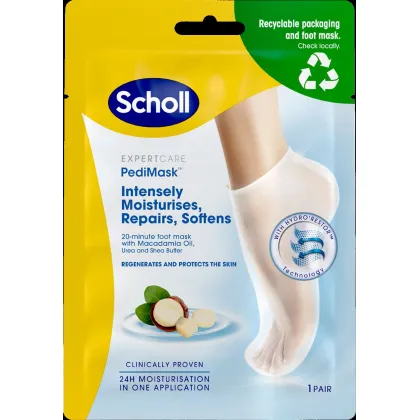 Zdjęcie Scholl Expert Care PediMask, Nawilżająca maska do stóp z olejkiem makadamia, 1 Para