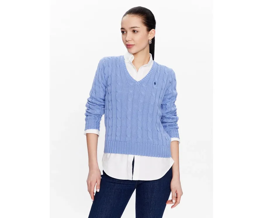 obrazek 1 Polo Ralph Lauren Sweter 211891641003 Niebieski Slim Fit