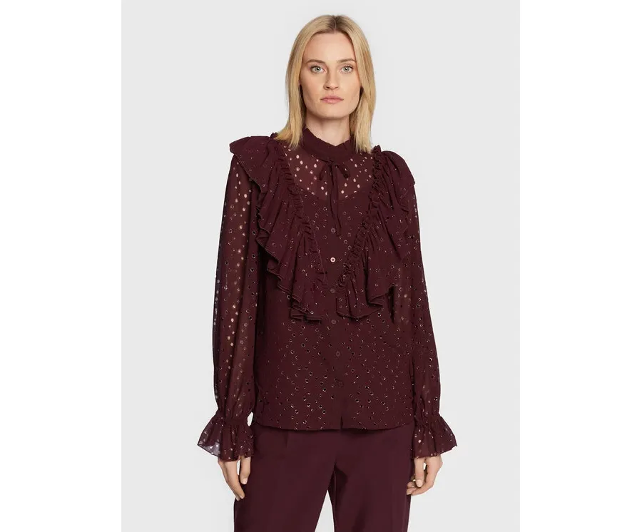 obrazek 1 Bruuns Bazaar Koszula Angelonia Aliyha BBW3089 Bordowy Regular Fit