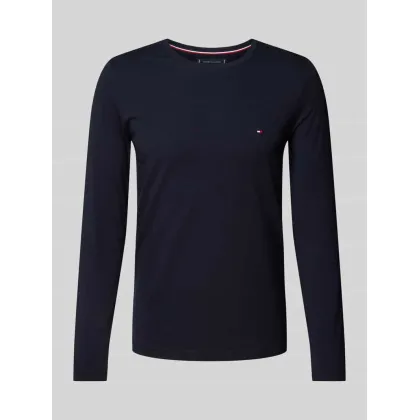 Zdjęcie Bluzka o kroju regular fit z wiskozy z długim rękawem i wyhaftowanym logo