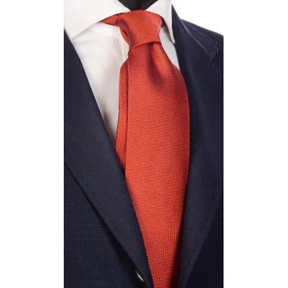 Zdjęcie Włoski krawat w czerwonym kolorze ręcznie szyty