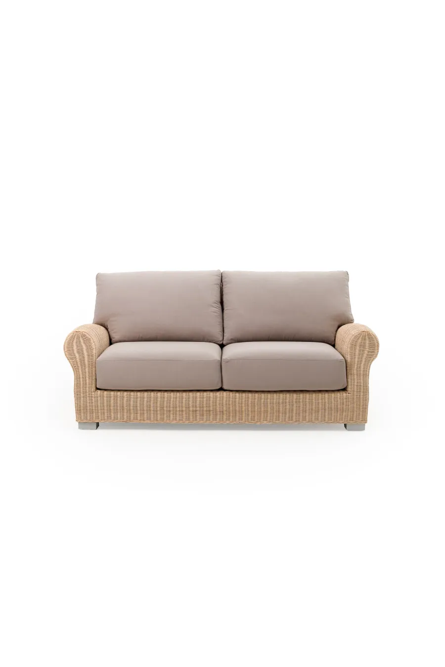 obrazek 2 Dwuosobowa sofa o strukturze drewna bukowego z ręcznie plecionej naturalnej wikliny