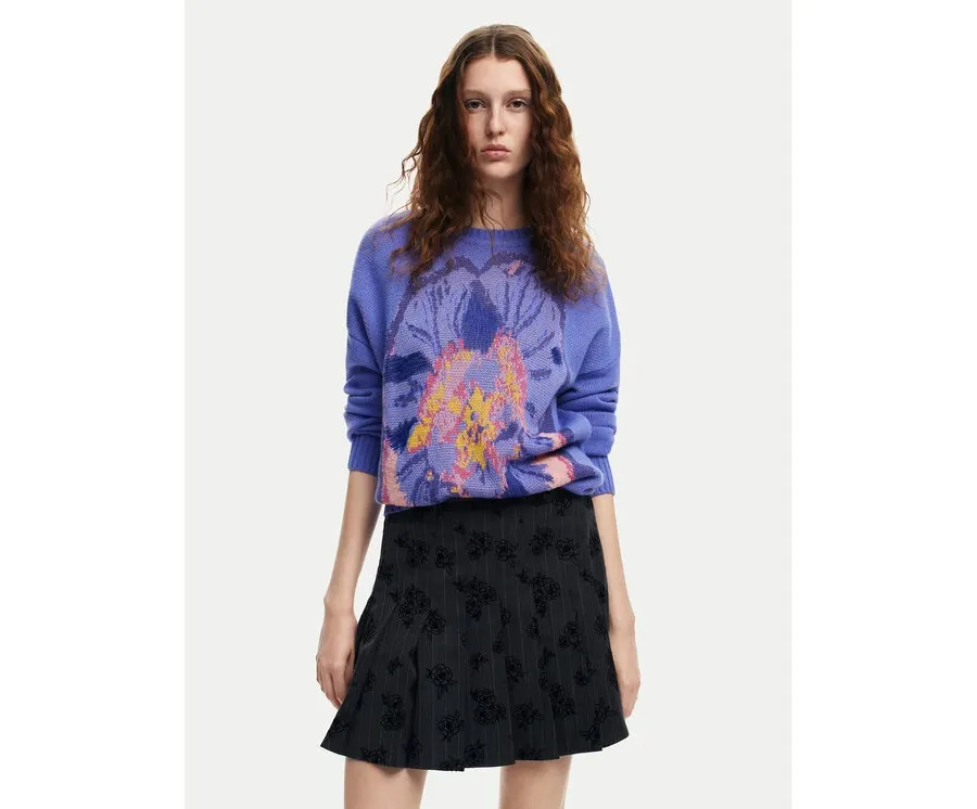 obrazek 1 Desigual Sweter Pensee Lacroix 24WWJF52 Fioletowy Regular Fit