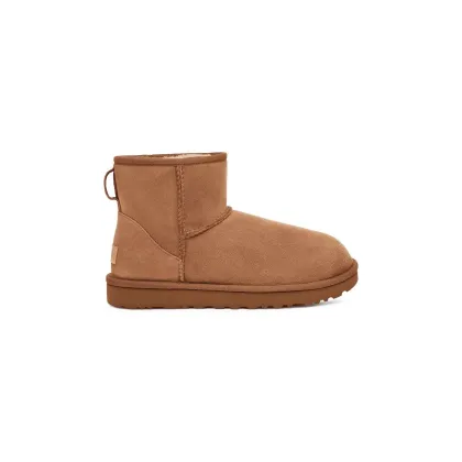 Zdjęcie UGG śniegowce zamszowe Classic Mini II damskie kolor brązowy 1016222.CHE
