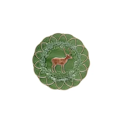 Zdjęcie Piękny zdobiony talerz ceramiczny - Bordallo Pinheiro