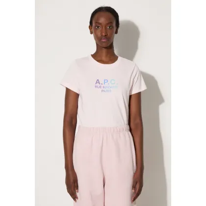 Zdjęcie A.P.C. t-shirt bawełniany Jenny kolor różowy COEAV.F26091-WHITE
