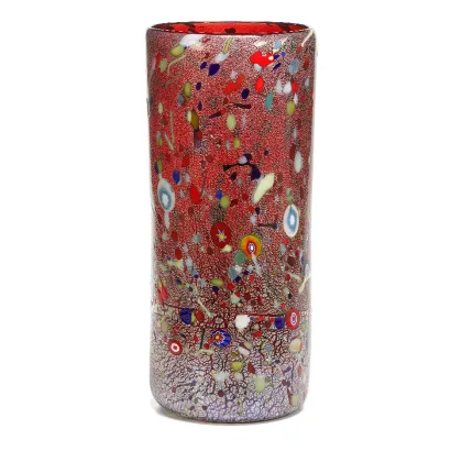 Zdjęcie Czerwony włoski wazon ze szkła murano (30 cm)