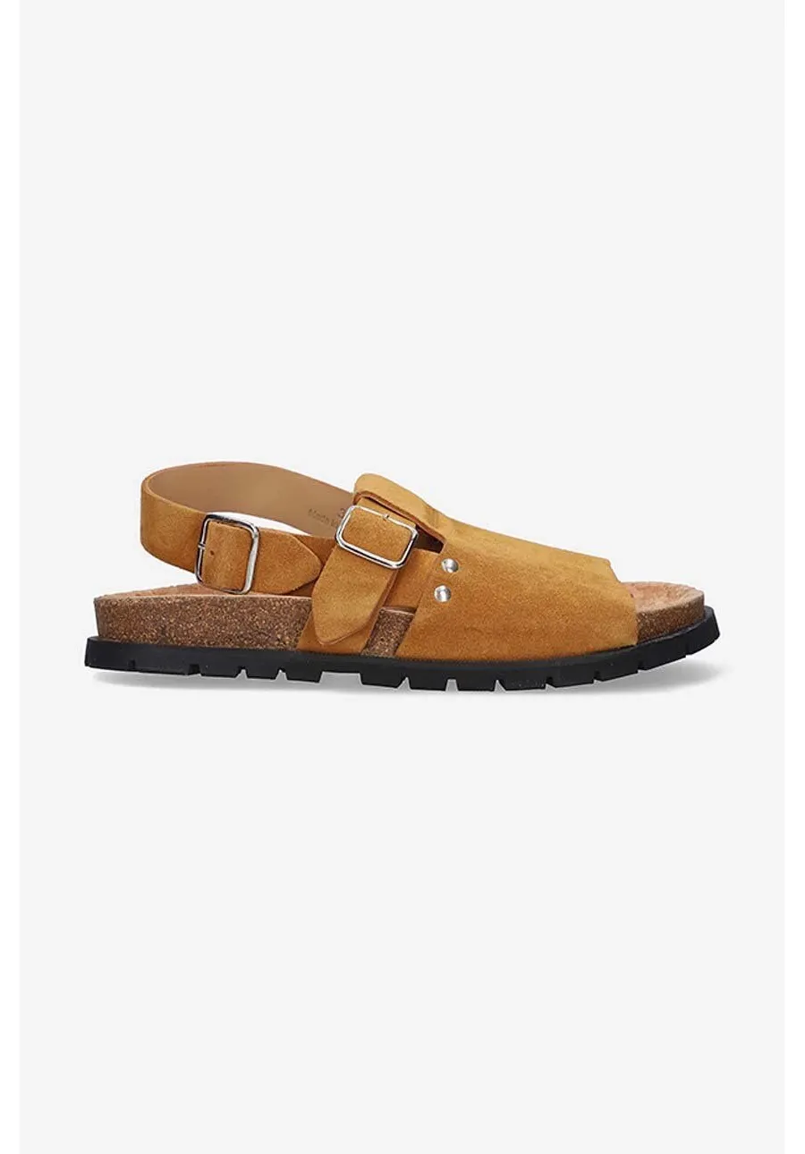 obrazek 1 A.P.C. sandały zamszowe Sandales Noe damskie kolor brązowy PXBAH.F51056-MARRON