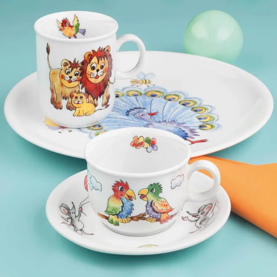 obrazek 4 Stylowy porcelanowy kubek zdobiony dziecięcym motywem zwierząt - Seltmann Weiden