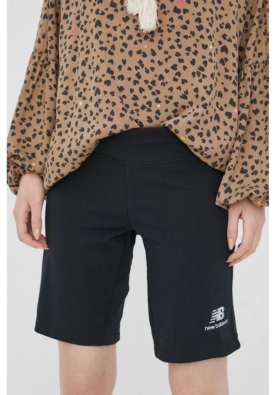 obrazek 1 New Balance szorty US21501BK damskie kolor czarny gładkie high waist US21501BK-BK