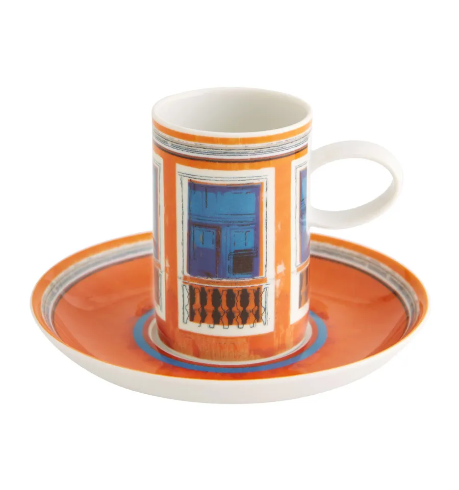 obrazek 3 Porcelanowy zestaw 4 filiżanek do kawy ze spodkami Okna - Olhar o Brasil – Vista Alegre