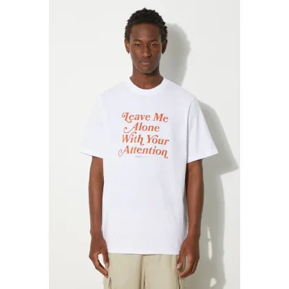 Zdjęcie Wood Wood t-shirt bawełniany Bobby Leave Me Alone kolor biały z nadrukiem 50025702.2489-WHITE