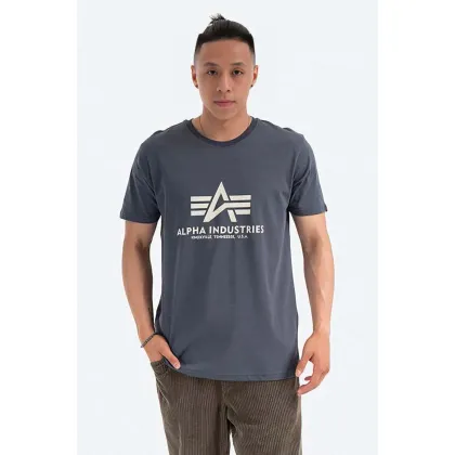 Zdjęcie Alpha Industries t-shirt bawełniany kolor szary z nadrukiem 100501.136-GRAFITOWY