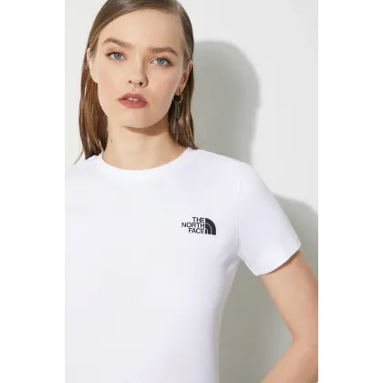 Zdjęcie The North Face t-shirt bawełniany W S/S Redbox Slim Tee damski kolor biały NF0A87NMFN41
